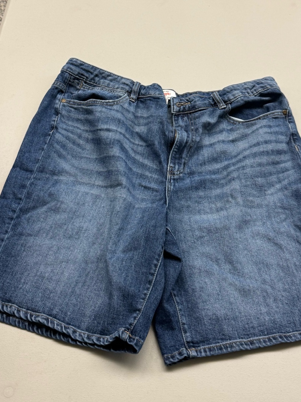 Wrangler Women's Denim Bermuda Shorts in Blue Wash